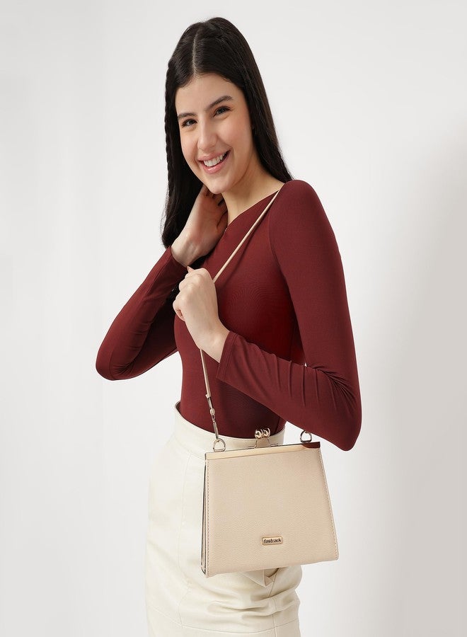 Fastrack KissClasp Clutch | Metal Gold Accents Clutch | Faux-leather Handbags | Bags for Women | Bags for Girls | Trendy Women Handbags | Ladies Purse Handbag - Image 2